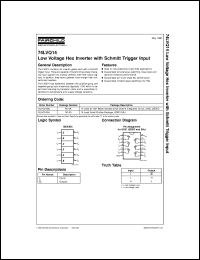 74LVQ14SJ datasheet:  Low Voltage Hex Inverter with Schmitt Trigger Input 74LVQ14SJ