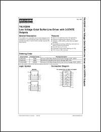 74LVQ244QSC datasheet:  Low Voltage Octal Buffer/Line Driver with 3-STATE Outputs [Advanced] 74LVQ244QSC