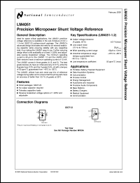 LM4051AIM3-1.2 datasheet: Precision Micropower Shunt Voltage Reference LM4051AIM3-1.2