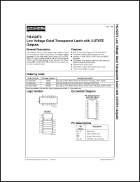 74LVQ373QSC datasheet:  Low Voltage Octal Transparent Latch with 3-STATE Outputs [Advanced] 74LVQ373QSC