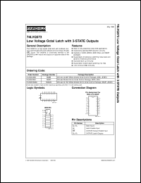 74LVQ573SJX datasheet:  Low Voltage Octal Latch with 3-STATE Outputs [Advanced] 74LVQ573SJX