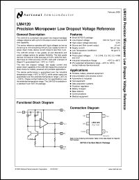 LM4120AIM5X-2.0 datasheet: Precision Micropower Low Dropout Voltage Reference LM4120AIM5X-2.0