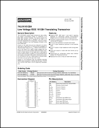 74LVX161284MTDX datasheet:  Low Voltage IEEE 161284 Translating Transceiver 74LVX161284MTDX