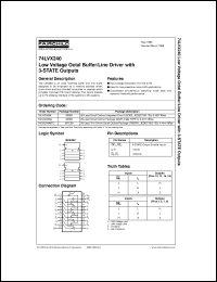 74LVX240MX datasheet:  Low Voltage Octal Buffer/Line Driver with 3-STATE Outputs 74LVX240MX