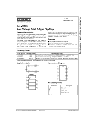 74LVX273MX datasheet:  Low Voltage Octal D-Type Flip-Flop 74LVX273MX