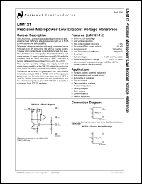 LM4121AIM5X-ADJ datasheet: Precision Micropower Low Dropout Voltage Reference LM4121AIM5X-ADJ