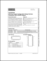 74LVXC4245QSC datasheet:  8-Bit Dual Supply Configurable Voltage Interface Transceiver with 3-STATE Outputs 74LVXC4245QSC