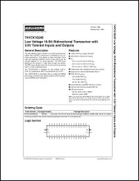 74ALVC16245MTD datasheet:  Low Voltage 16-Bit Bidirectional Transceiver with 3.6V Tolerant Inputs and Outputs 74ALVC16245MTD