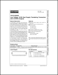 74VCX164245MTD datasheet:  Low Voltage 16-Bit Dual Supply Translating Transceiver with 3-STATE Outputs 74VCX164245MTD