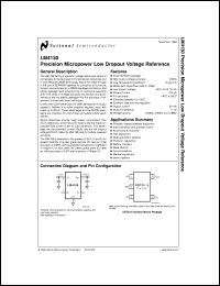 LM4130BIM5X-2.0 datasheet: Precision Micropower Low Dropout Voltage Reference LM4130BIM5X-2.0