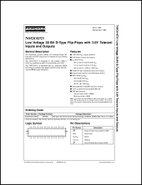 74VCX16721MTD datasheet:  Low Voltage 20-Bit D-Type Flip-Flops with 3.6V Tolerant Inputs and Outputs 74VCX16721MTD