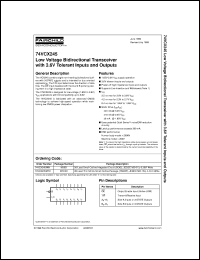 74VCX245WM datasheet:  Low Voltage Bidirectional Transceiver with 3.6V Tolerant Inputs and Outputs 74VCX245WM