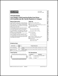 74VCXH162240MTD datasheet:  Low Voltage 16-Bit Inverting Buffer/Line Driver with Bushold and 26 Ohm Series Resistors in Outputs 74VCXH162240MTD