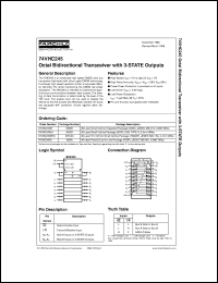 74VHC245N datasheet:  Octal Bidirectional Transceiver with 3-STATE Outputs 74VHC245N