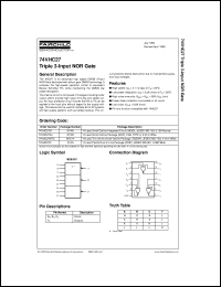 74VHC27M datasheet:  Triple 3-Input NOR Gate 74VHC27M