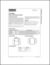 74VHC393MSCX datasheet:  Dual 4-Bit Binary Counter 74VHC393MSCX