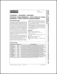 74VHC4052M datasheet:  Dual 4-Channel Analog Multiplexer 74VHC4052M