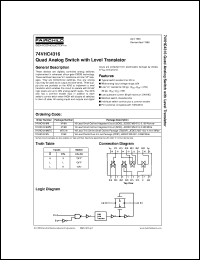 74VHC4316WM datasheet:  Quad Analog Switch with Level Translator 74VHC4316WM