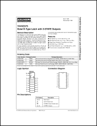 74VHC573SJX datasheet:  Octal D-Type Latch with 3-STATE Outputs 74VHC573SJX