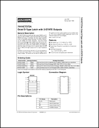 74VHCT373ACW datasheet:  Octal D-type Latch with 3-STATE Outputs 74VHCT373ACW