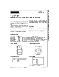 74VHCT540AM datasheet:  Octal Buffer/Line Driver with 3-STATE Outputs 74VHCT540AM