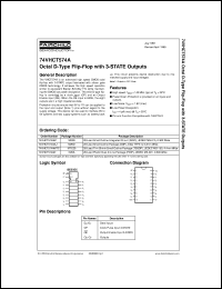 74VHCT574AMTCX datasheet:  Octal D-Type Flip-Flop with 3-STATE Outputs 74VHCT574AMTCX