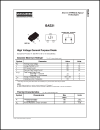 BAS31 datasheet:  High Voltage General Purpose Diode BAS31