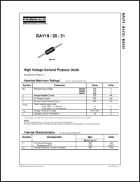 BAV21 datasheet:  High Voltage General Purpose Diode BAV21