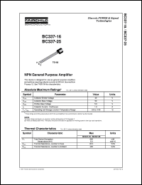 BC33716 datasheet: 16 - NPN General Purpose Amplifier BC33716