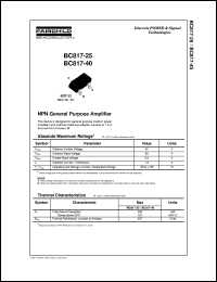 BC81725 datasheet: 25 - NPN General Purpose Amplifier BC81725