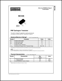 BCV26 datasheet:  PNP Darlington Transistor BCV26