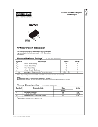 BCV27 datasheet:  NPN Darlington Transistor BCV27