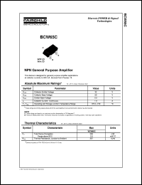 BCW65C datasheet:  NPN General Purpose Amplifier BCW65C