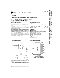 LM4700DWF datasheet: Overture 30 Watt Audio Power Amplifier with Mute and StandbyModes LM4700DWF