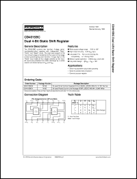 CD4015BCM datasheet:  Dual 4-Bit Static Shift Register CD4015BCM