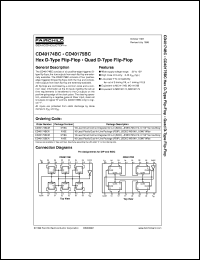 CD40174BCM datasheet:  Hex D-Type Flip-Flop CD40174BCM