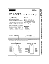 CD4017BCSJX datasheet:  Decode Counter/Divider with 10 Decoded Outputs CD4017BCSJX