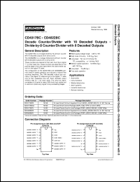 CD4017BCN datasheet:  Decode Counter/Divider with 10 Decoded Outputs CD4017BCN