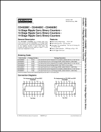 CD4020BCCW datasheet:  14-Stage Ripple Carry Binary Counters CD4020BCCW