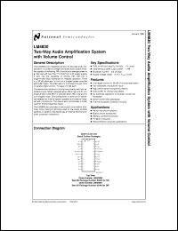 LM4830M datasheet: Two-Way Audio Amplification System with Volume Control LM4830M