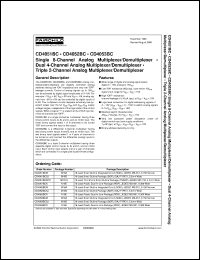 CD4051BCM datasheet:  Single 8-Channel Analog Multiplexer/Demultiplexer CD4051BCM