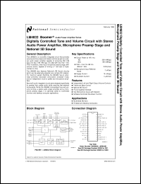 LM4832M datasheet: Digitally Controlled Tone and Volume Circuit with Stereo  Audio Power Amplifier, Microphone Preamp Stage and National 3D Sound LM4832M