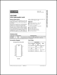 CD4724BCM datasheet:  Dual 8-Bit Addressable Latch CD4724BCM