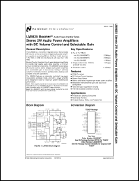 LM4835MTEX datasheet: Stereo 2W Audio Power Amplifiers with DC Volume Control and Selectable Gain LM4835MTEX