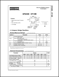 DF10M datasheet:  1.5 Ampere Bridge Rectifiers DF10M