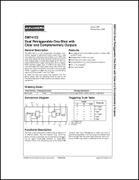 DM74123N datasheet:  Dual Retriggerable One-Shot with Clear and Complementary Outputs DM74123N