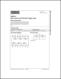 DM7414N datasheet:  Hex Inverter with Schmitt Trigger Input DM7414N