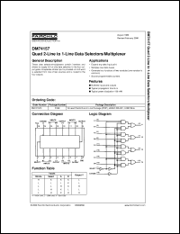 DM74157N datasheet:  Quad 2-Line to 1-Line Data Selector/Multiplexer DM74157N