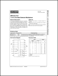 DM74ALS151MX datasheet:  1 of 8 Line Data Selector/Multiplexer DM74ALS151MX