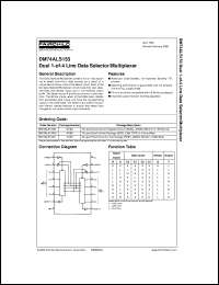 DM74ALS153M datasheet:  Dual 1-of-4 Line Data Selector/Multiplexer DM74ALS153M